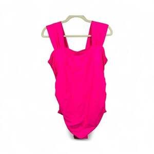 Aqua Eve NWT Hot Pink Plunge One Piece Swimsuit Size 16W